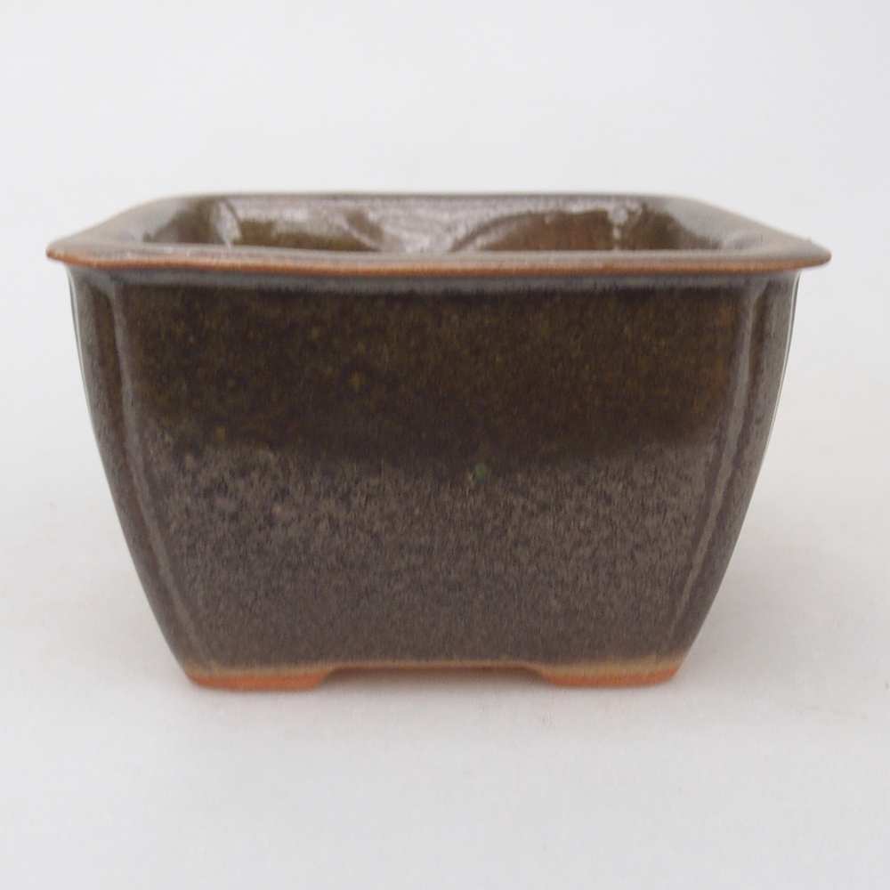 Bol à bonsaï en céramique 8,5 x 8,5 x 5 cm, brun