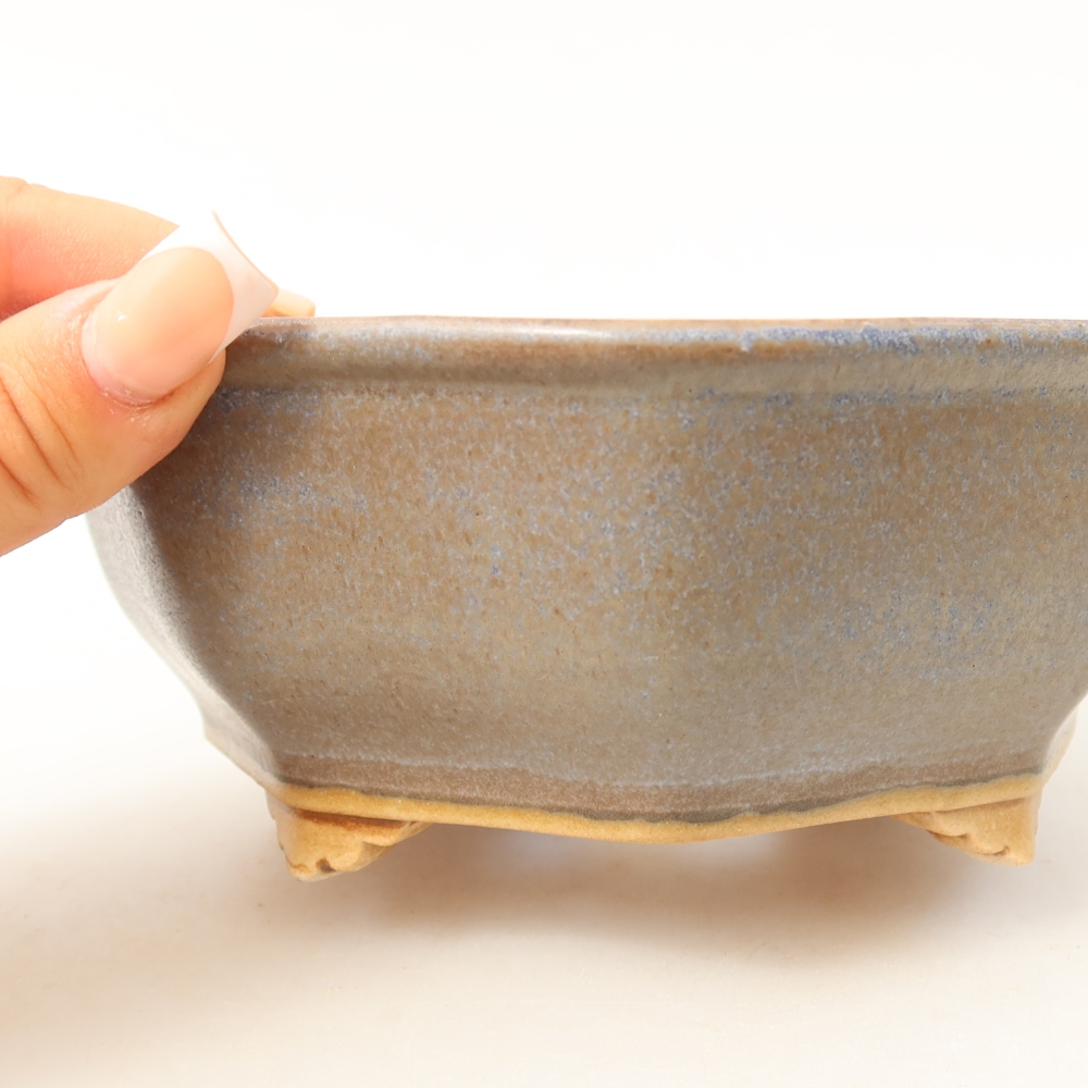 Pot à bonsaï en céramique 18 x 15 x 6 cm, couleur rose