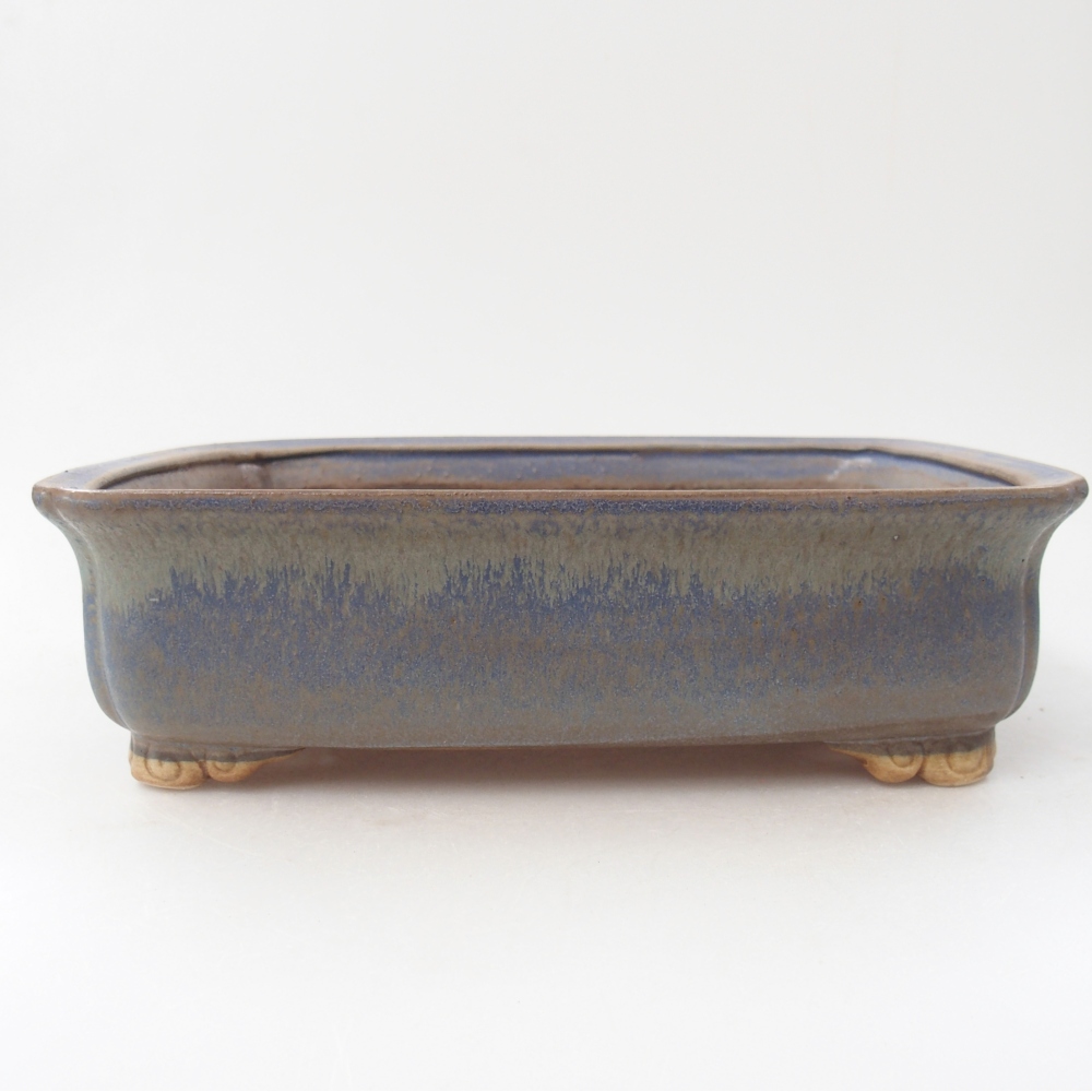 Bol à bonsaï en céramique 25 x 20 x 7 cm, couleur bleu