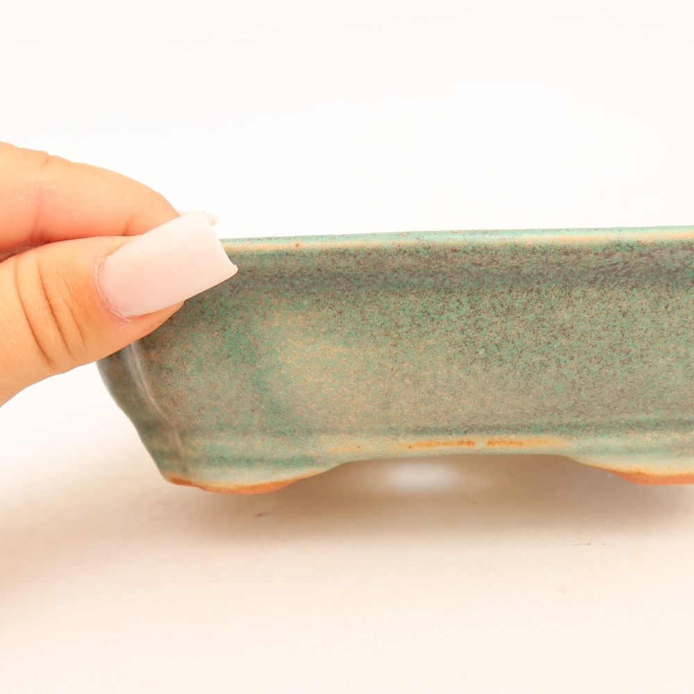 Bol à bonsaï en céramique 15,5 x 12 x 4,5 cm, vert