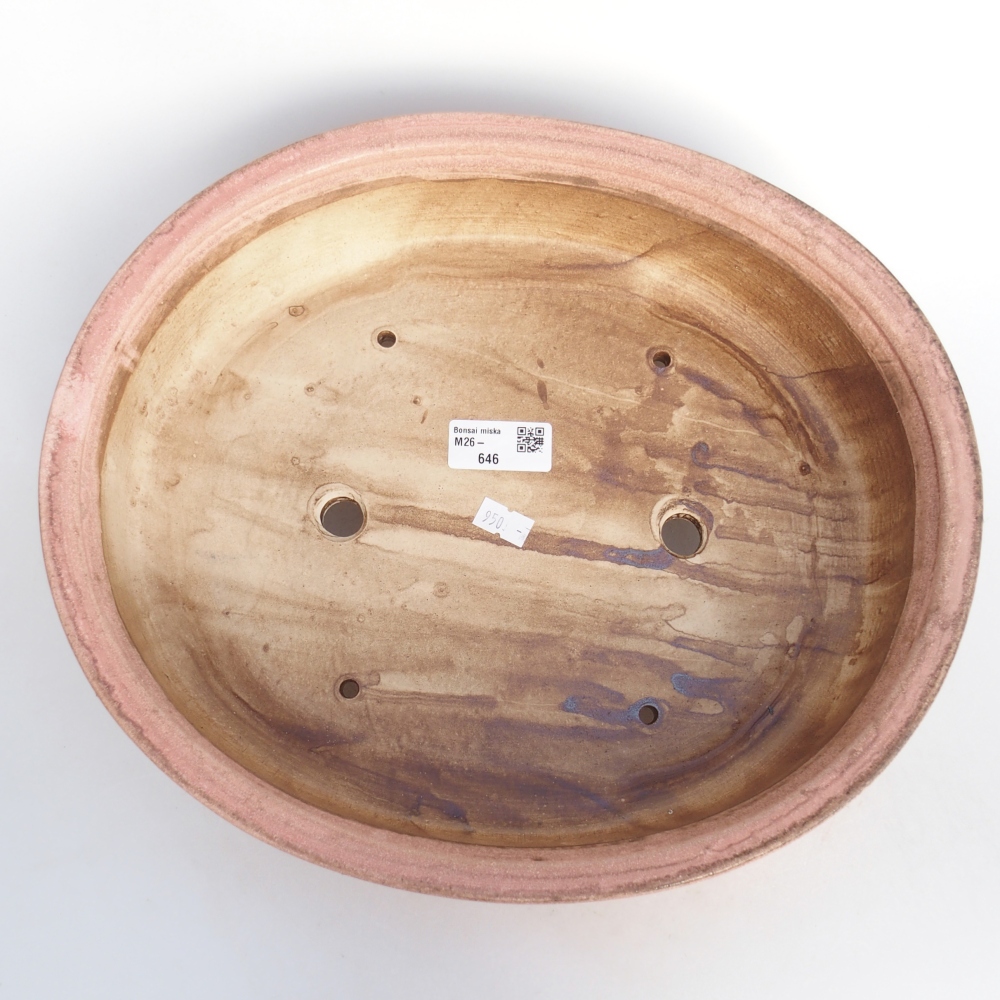 Bol à bonsaï en céramique 32,5 x 28,5 x 7,5 cm, rose