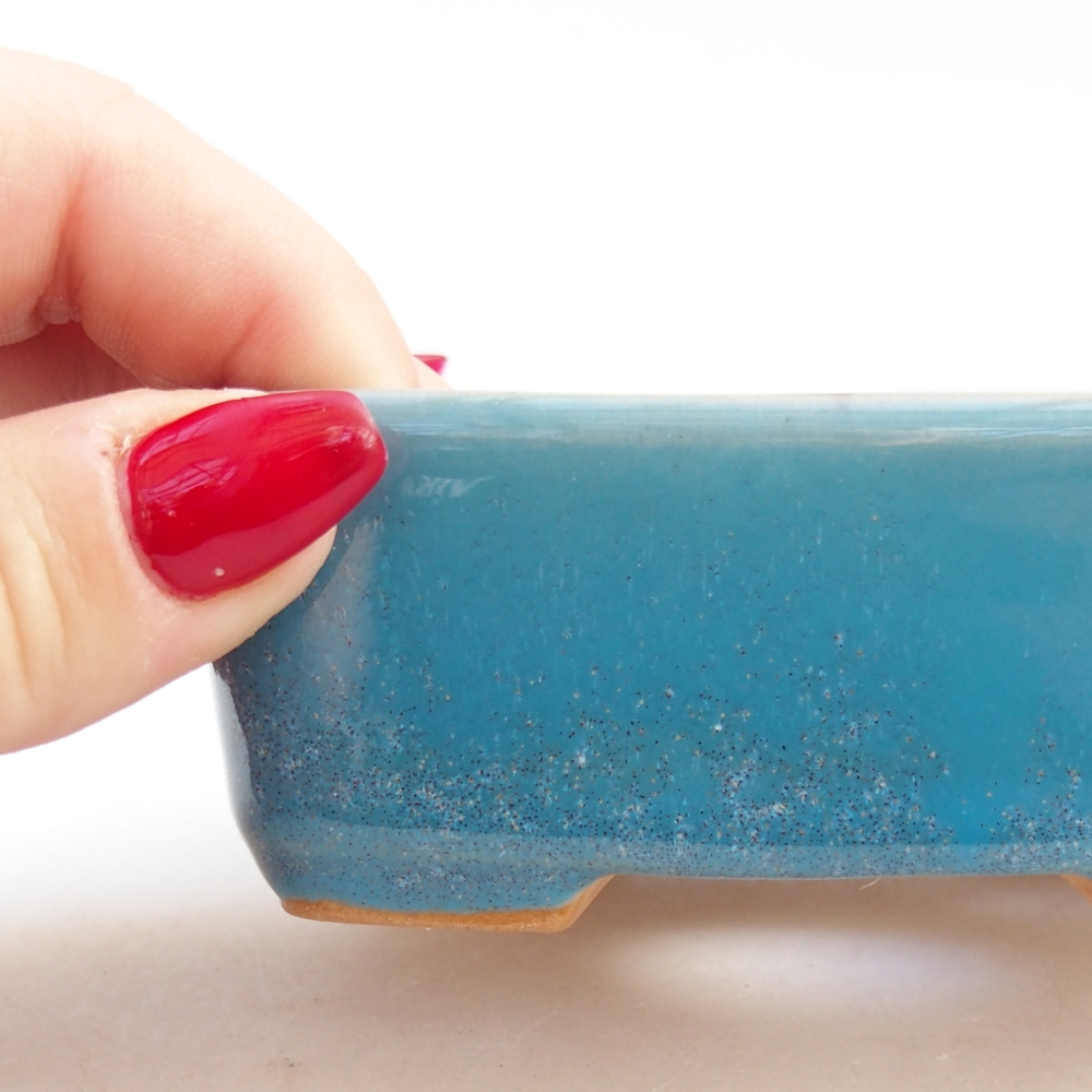 Bol à bonsaï en céramique 9,5 x 8 x 3,5 cm, couleur bleu