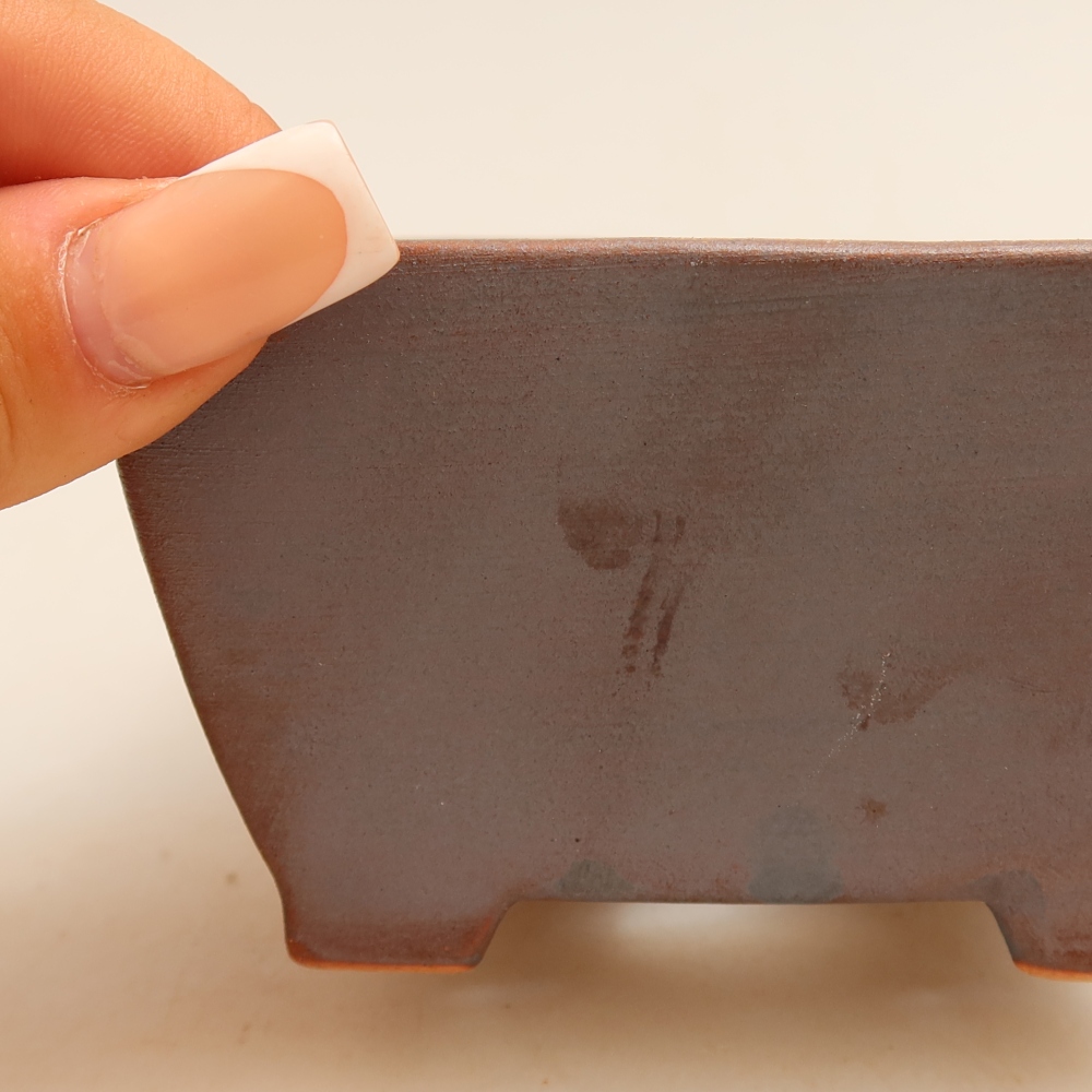 Pot à bonsaï en céramique 9,5 x 9,5 x 5,5 cm, couleur métallique