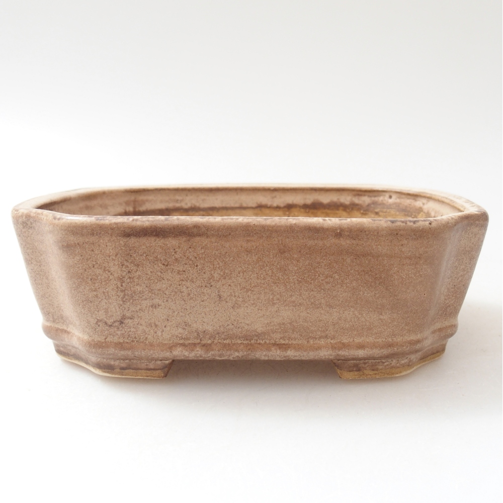 Bol à bonsaï en céramique 14 x 12 x 4,5 cm, couleur beige
