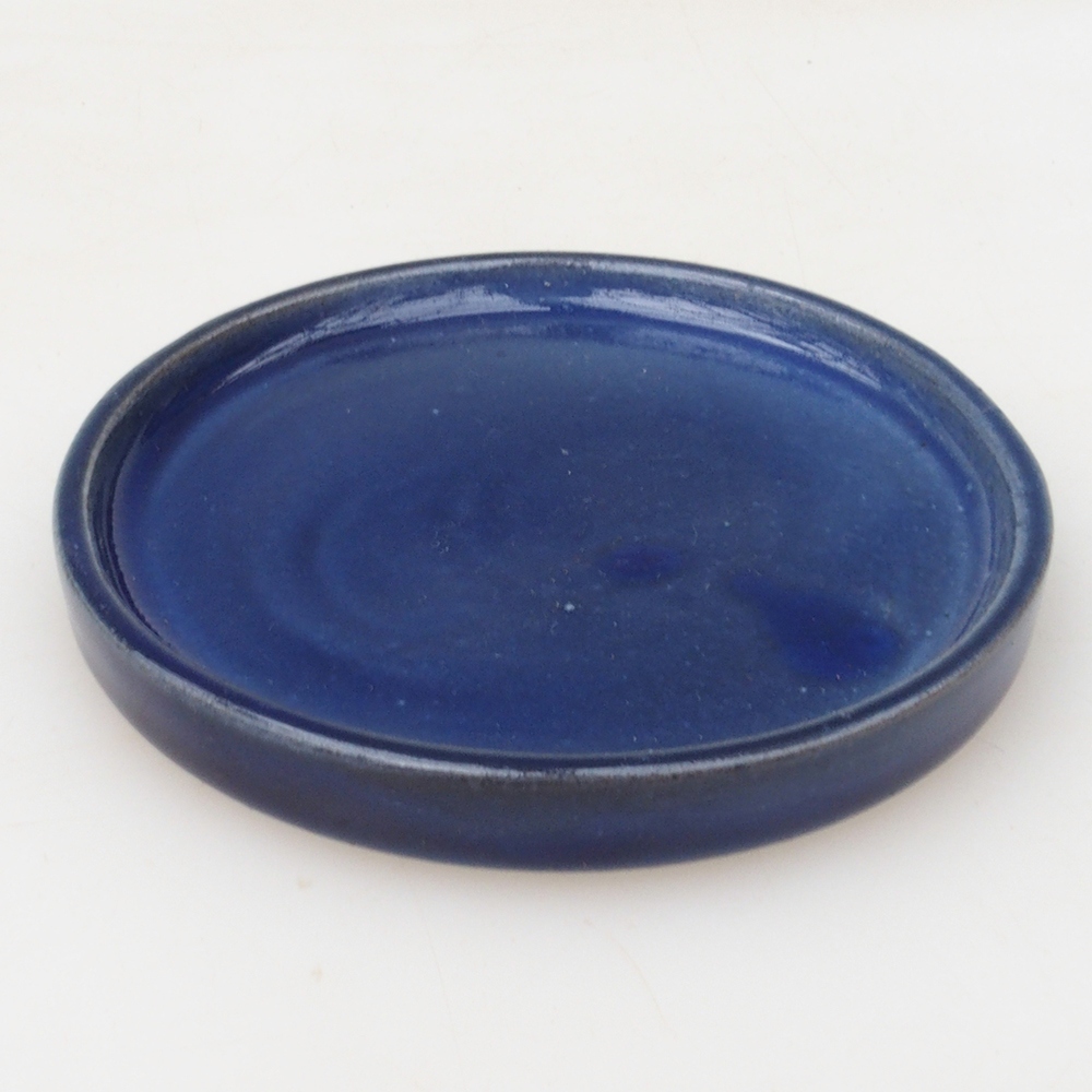 Récipient rond pour bonsaïs D6-S - 10 x 10 x 1 cm - bleu