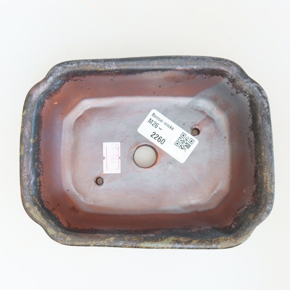 Bol à bonsaï en céramique 15,5 x 12 x 4,5 cm, brun