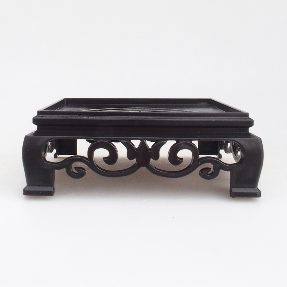 Table de bonsaï en plastique carrée 12,5 x 12,5 x 4 cm, couleur noire