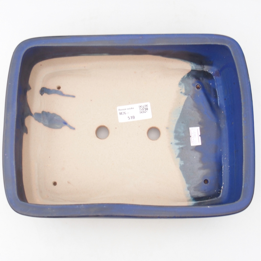 Bol à bonsaï en céramique 26,5 x 20 x 6,5 cm, couleur bleu