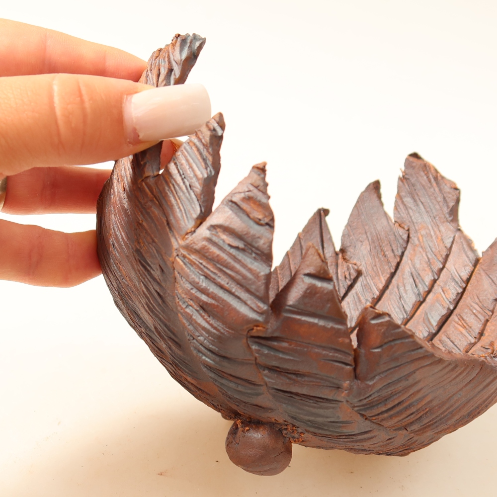 Coquille en céramique  14,5 x 11 x 11 cm , couleur marron