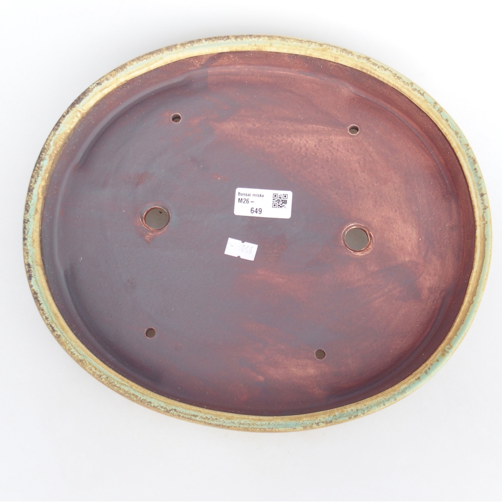 Bol à bonsaï en céramique 31 x 27 x 4,5 cm, vert