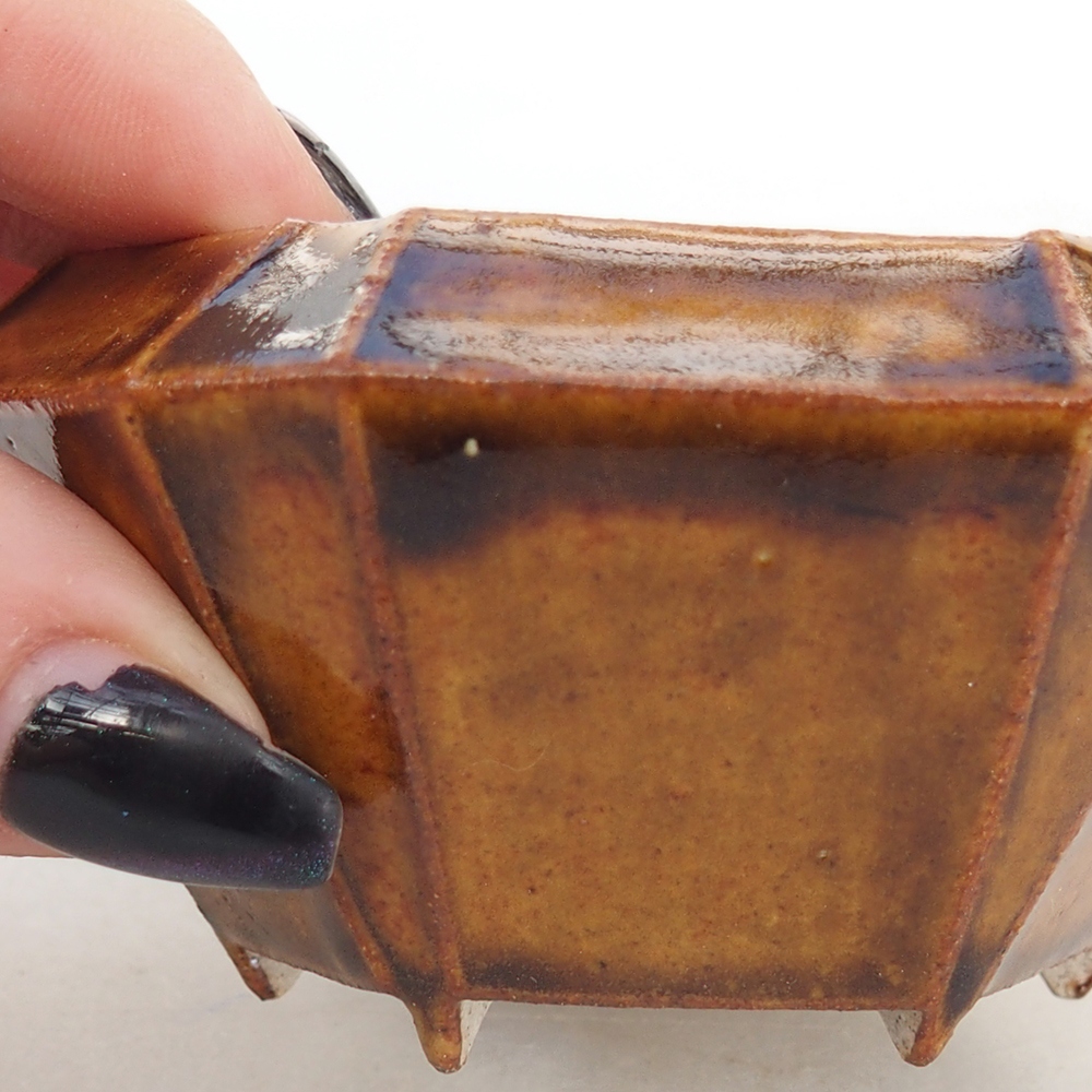 Bol à bonsaï en céramique 8,5 x 8 x 4 cm, brun
