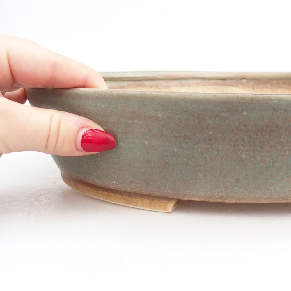 Bol à bonsaï en céramique 28,5 x 25 x 6 cm, vert