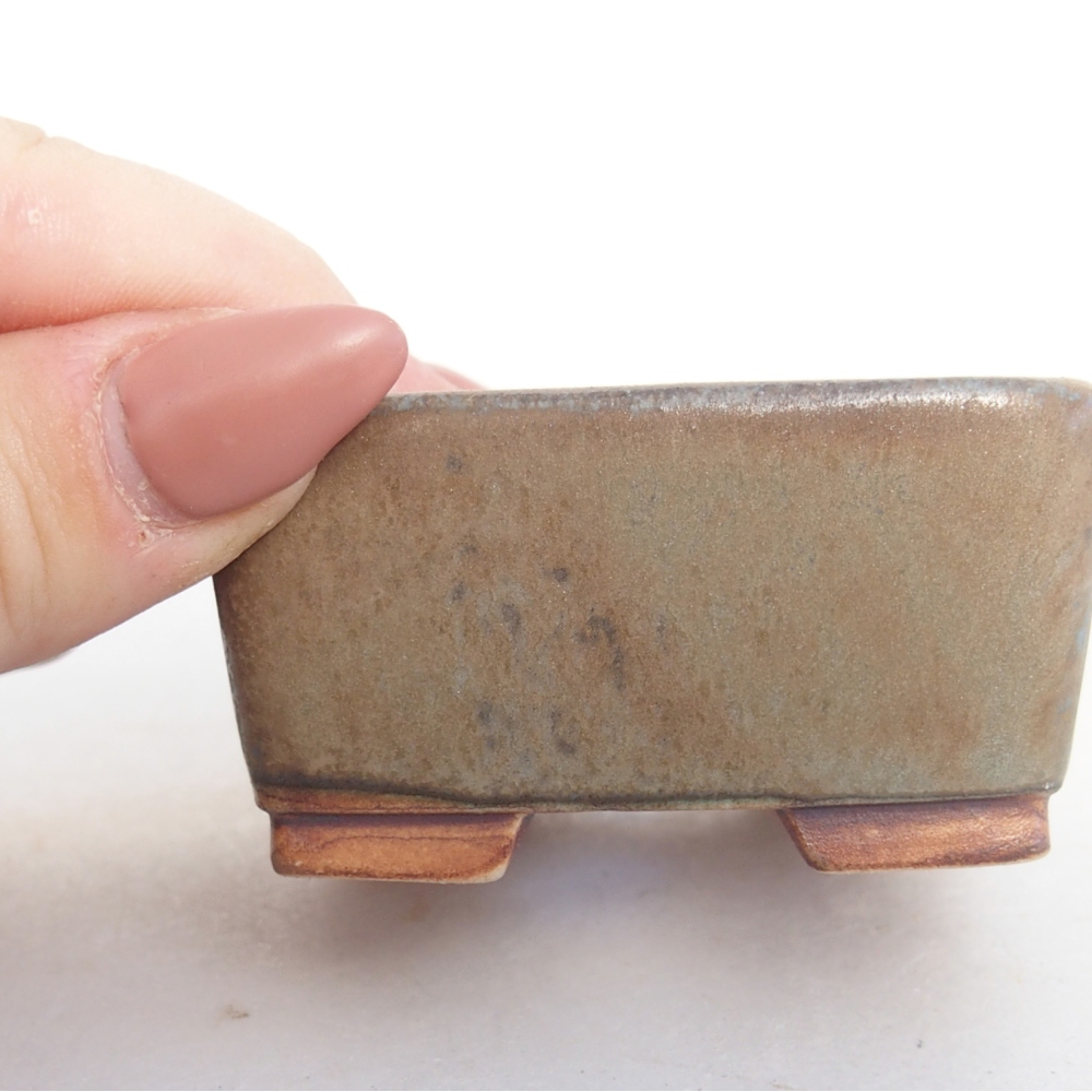 Bol à bonsaï en céramique 6 x 6 x 3 cm, brun