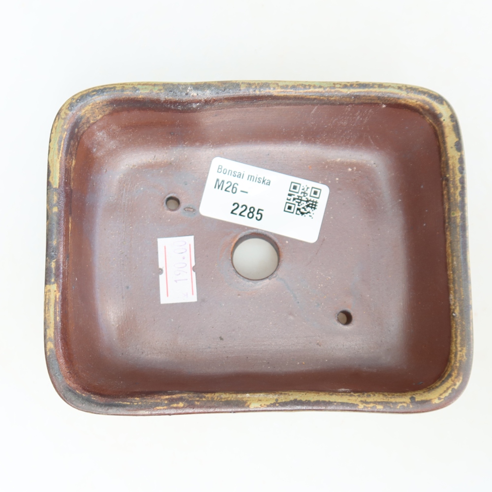 Pot à bonsaï en céramique 12,5 x 9,5 x 4 cm, couleur marron