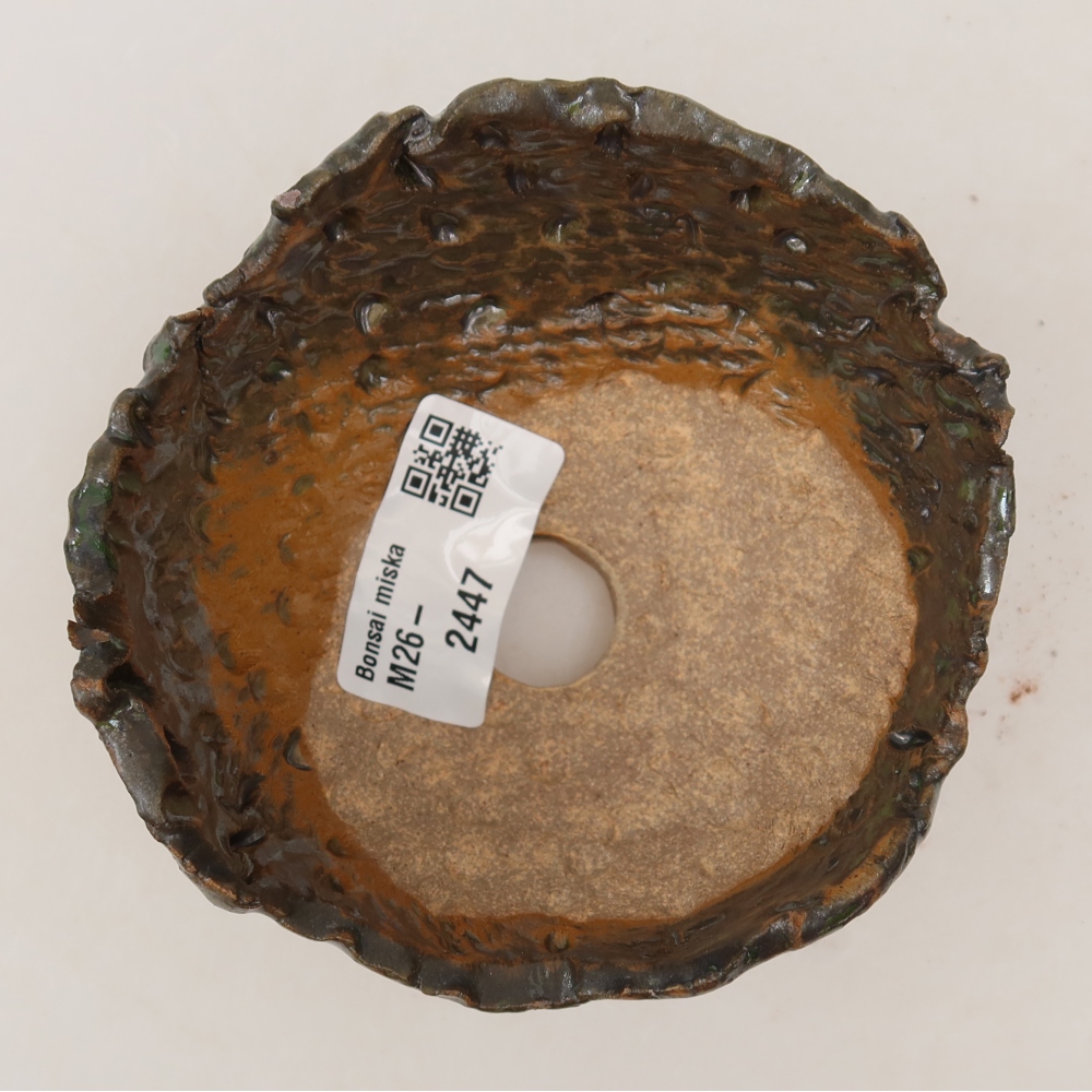 Coquille en céramique  10 x 9,5 x 6 cm, couleur brun-vert