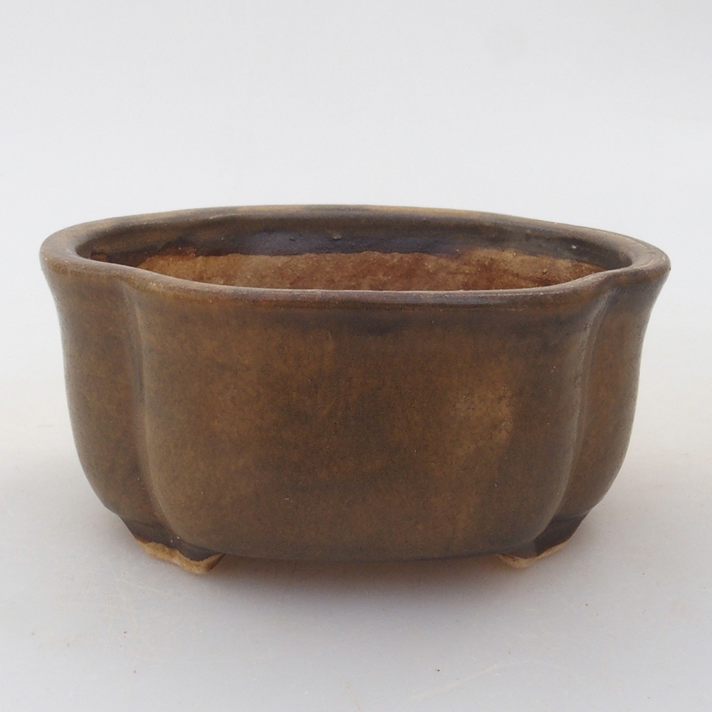 Bol à bonsaï en céramique 10 x 8,5 x 4 cm, brun
