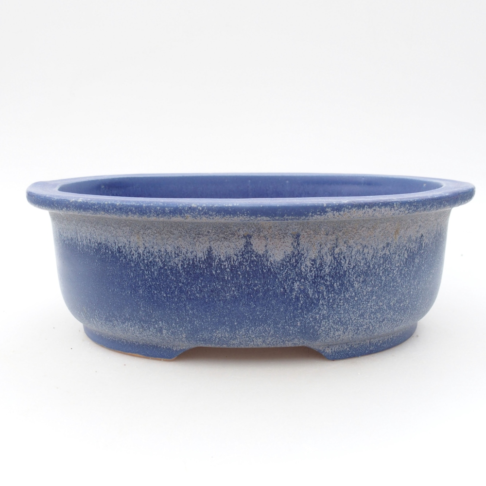 Bol à bonsaï en céramique 23 x 19,5 x 7 cm, couleur bleu