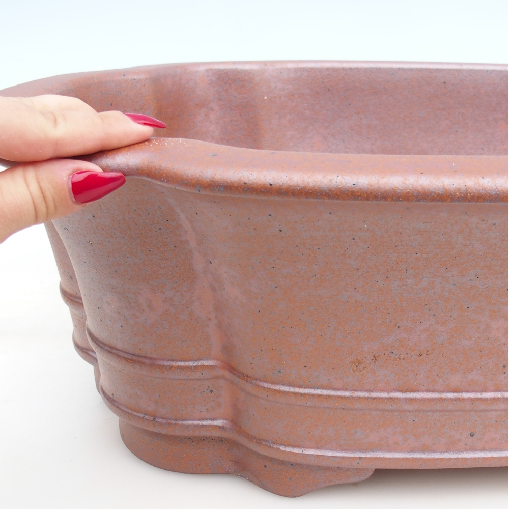 Bol bonsaï en céramique 51 x 44 x 15,5 cm , couleur métal - ENLEVEMENT PERSONNEL UNIQUEMENT ou transport sur palette