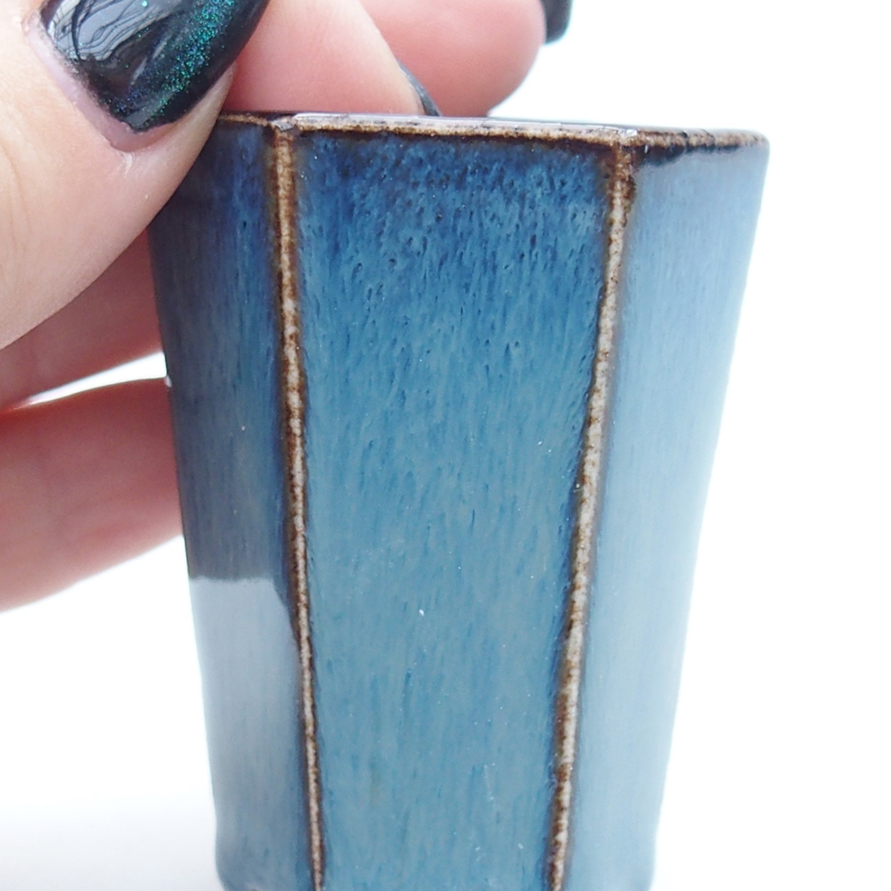 Mini bol bonsaï 4 x 3,5 x 5,5 cm, couleur bleu