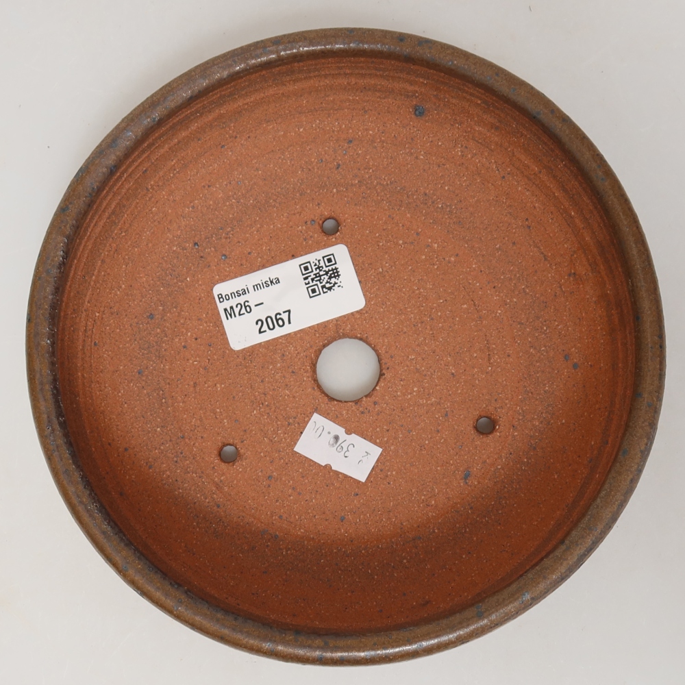 Pot à bonsaï en céramique 16 x 16 x 5,5 cm, couleur marron