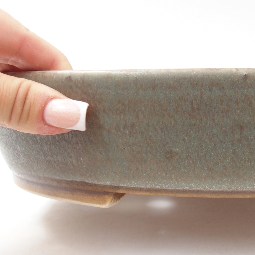 Bol à bonsaï en céramique 28,5 x 25 x 6 cm, vert