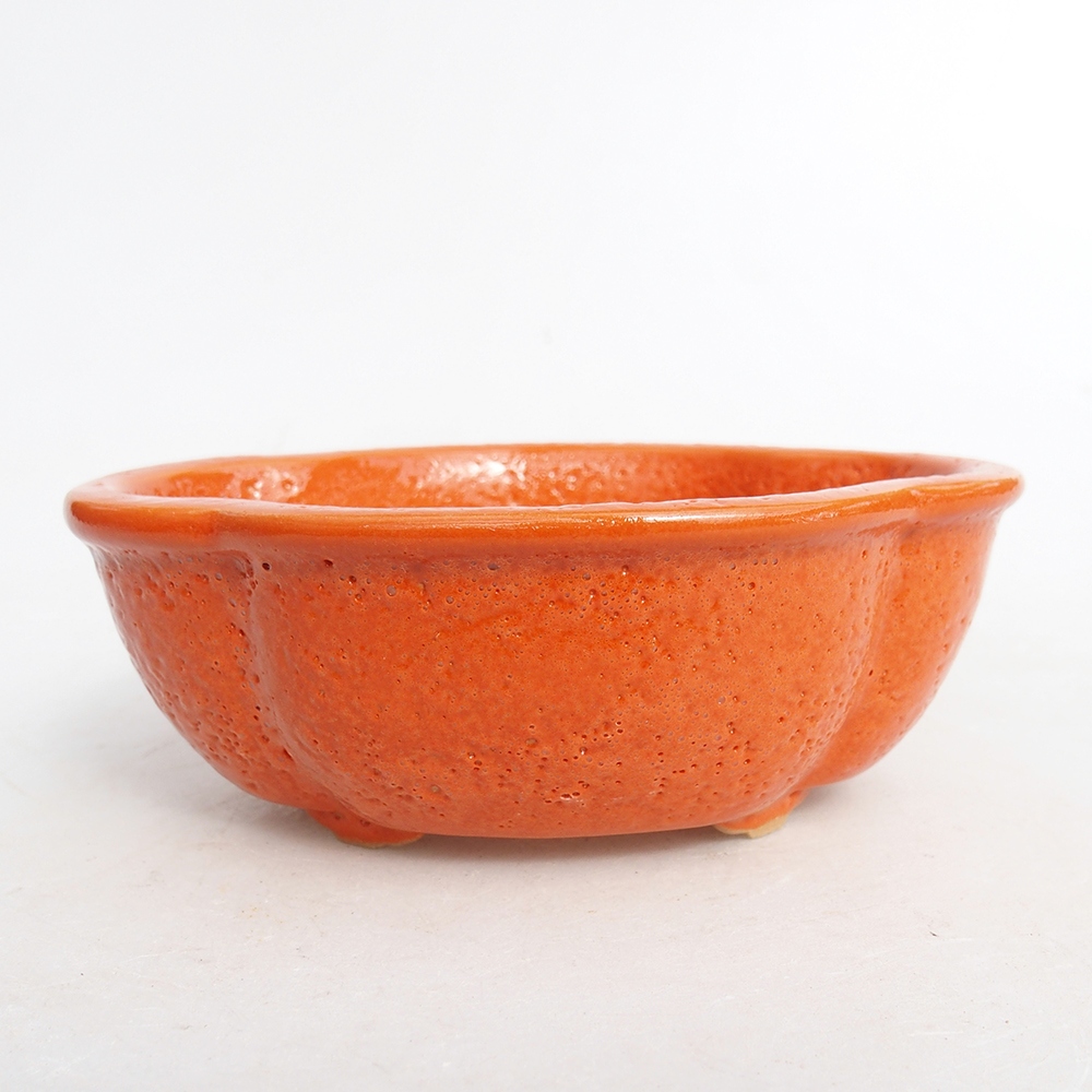 Bol à bonsaï en céramique 13 x 10,5 x 5,5 cm, orange