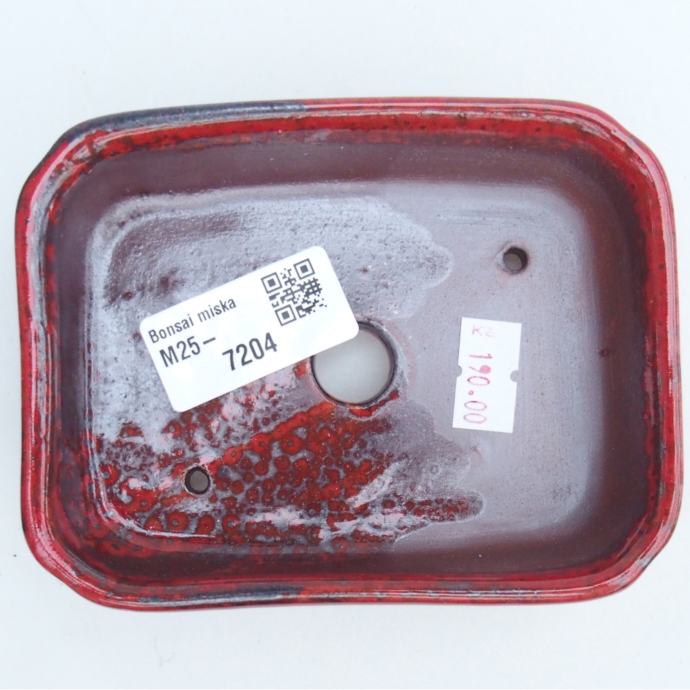 Bol à bonsaï en céramique 12 x 9 x 3 cm, couleur rouge