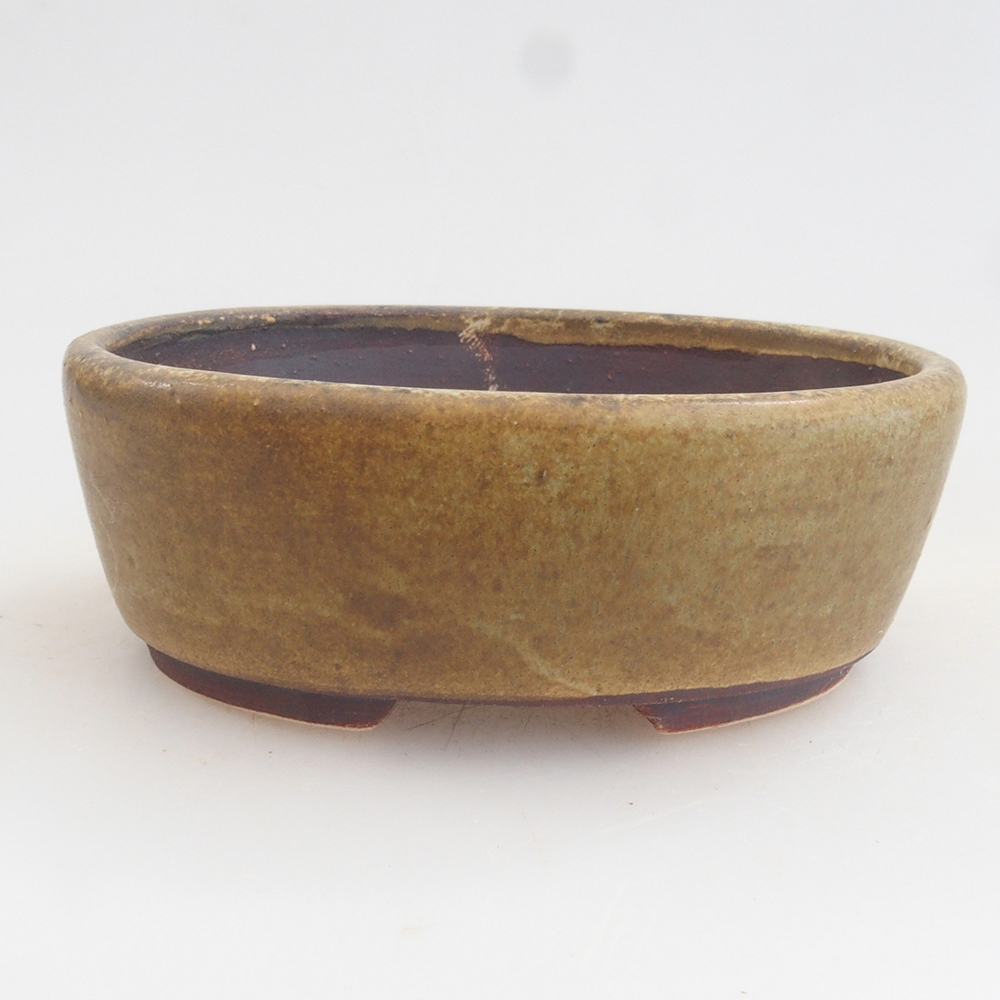 Bol à bonsaï en céramique 10 x 8,5 x 4 cm, brun