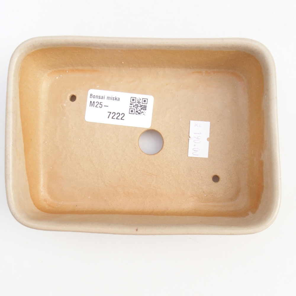 Bol à bonsaï en céramique 14,5 x 10,5 x 4,5 cm, couleur beige