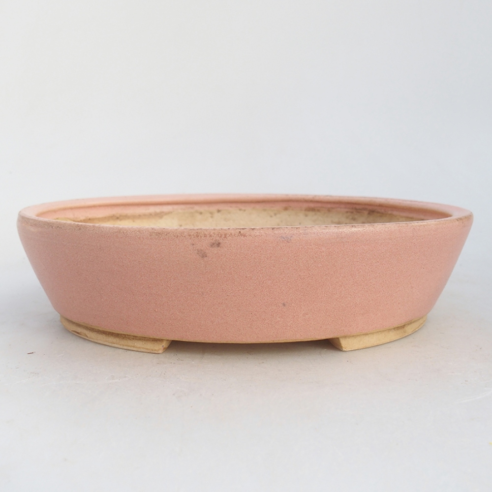 Bol à bonsaï en céramique 18,5 x 16,5 x 4 cm, rose