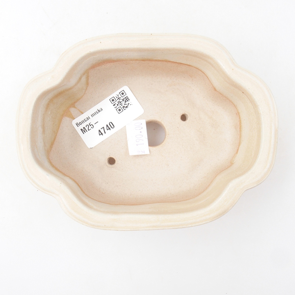 Bol à bonsaï en céramique 13,5 x 10 x 5 cm, couleur beige