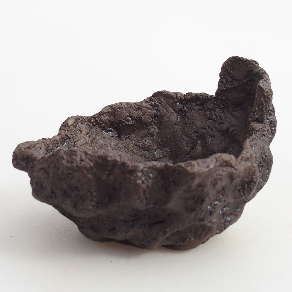 Coquille en céramique 10 x 9 x 7,5 cm , couleur marron