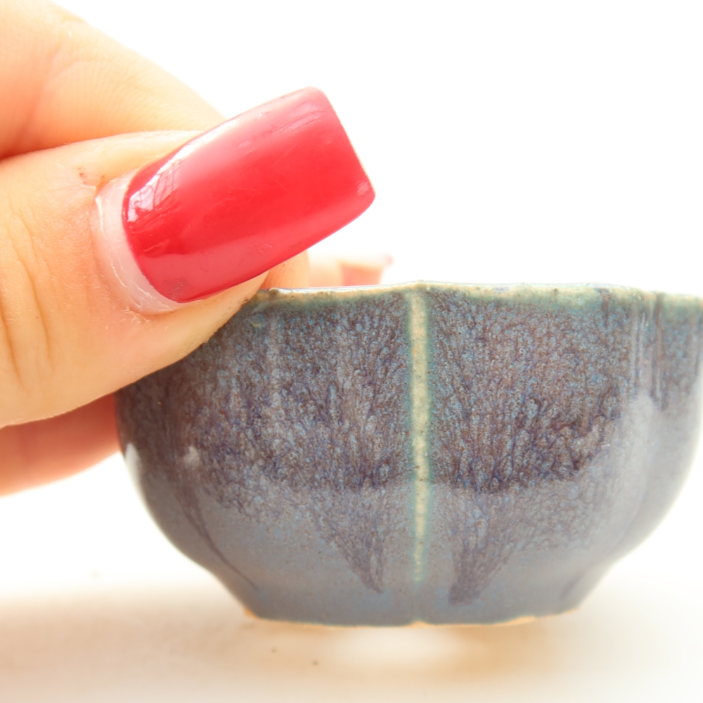Pot à bonsaï en céramique 6 x 6 x 3 cm, couleur grise