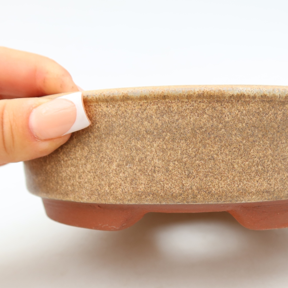Pot à bonsaï en céramique 15,5 x 15,5 x 4,5 cm, couleur marron
