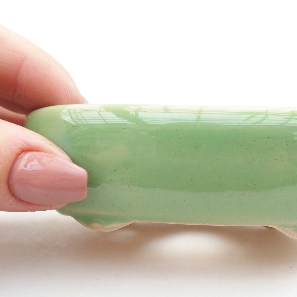 Bol à bonsaï en céramique 9 x 6,5 x 3 cm, vert