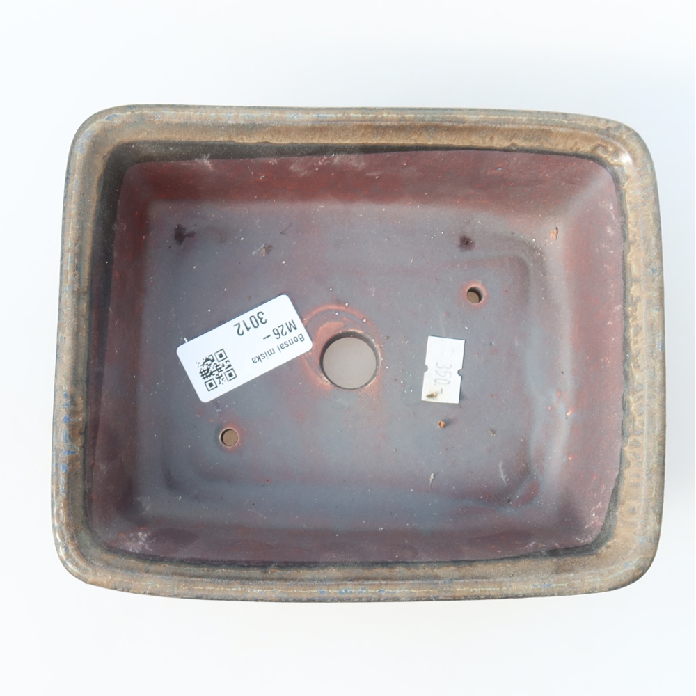 Bol à bonsaï en céramique 17,5 x 14,5 x 5 cm, brun