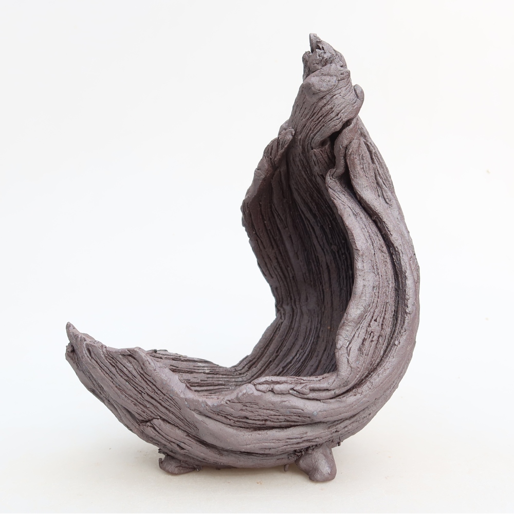 Coquille en céramique  14,5 x 11,5 x 20 cm, couleur marron