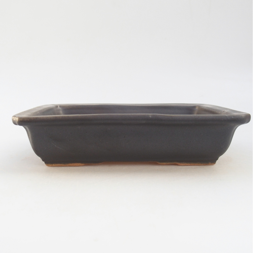 Bol à bonsaï en céramique 18 x 13,5 x 4 cm, couleur métal
