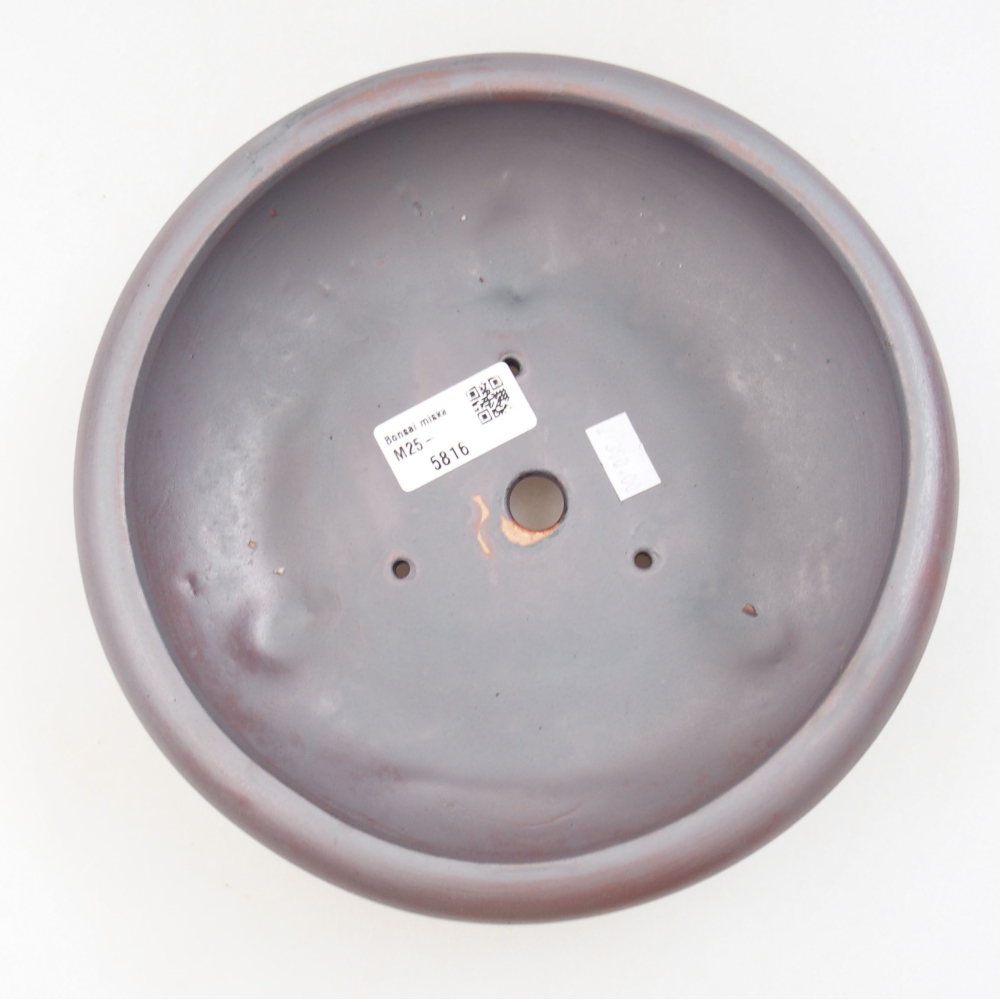 Bol à bonsaï en céramique 21 x 21 x 7,5 cm, couleur métal