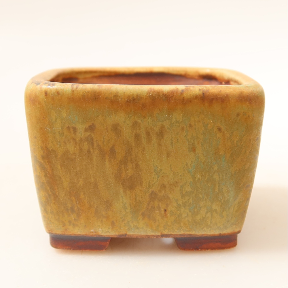 Bol à bonsaï en céramique 6,5 x 6,5 x 4,5 cm, vert