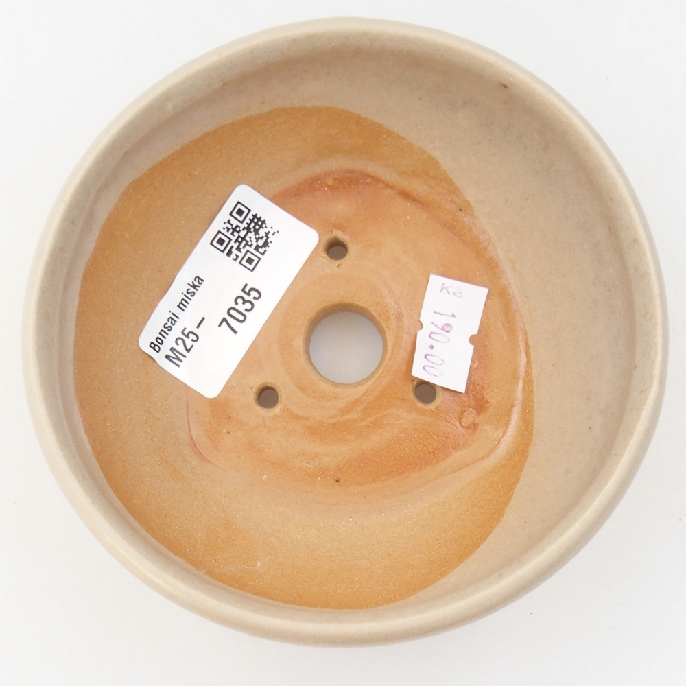 Bol à bonsaï en céramique 10 x 10 x 5 cm, couleur beige
