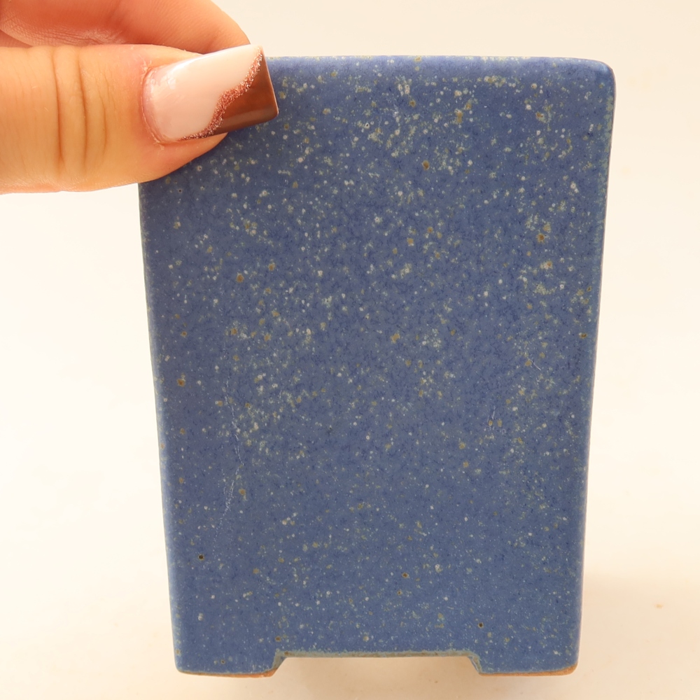 Pot à bonsaï en céramique 7,5 x 7,5 x 10 cm, couleur bleue