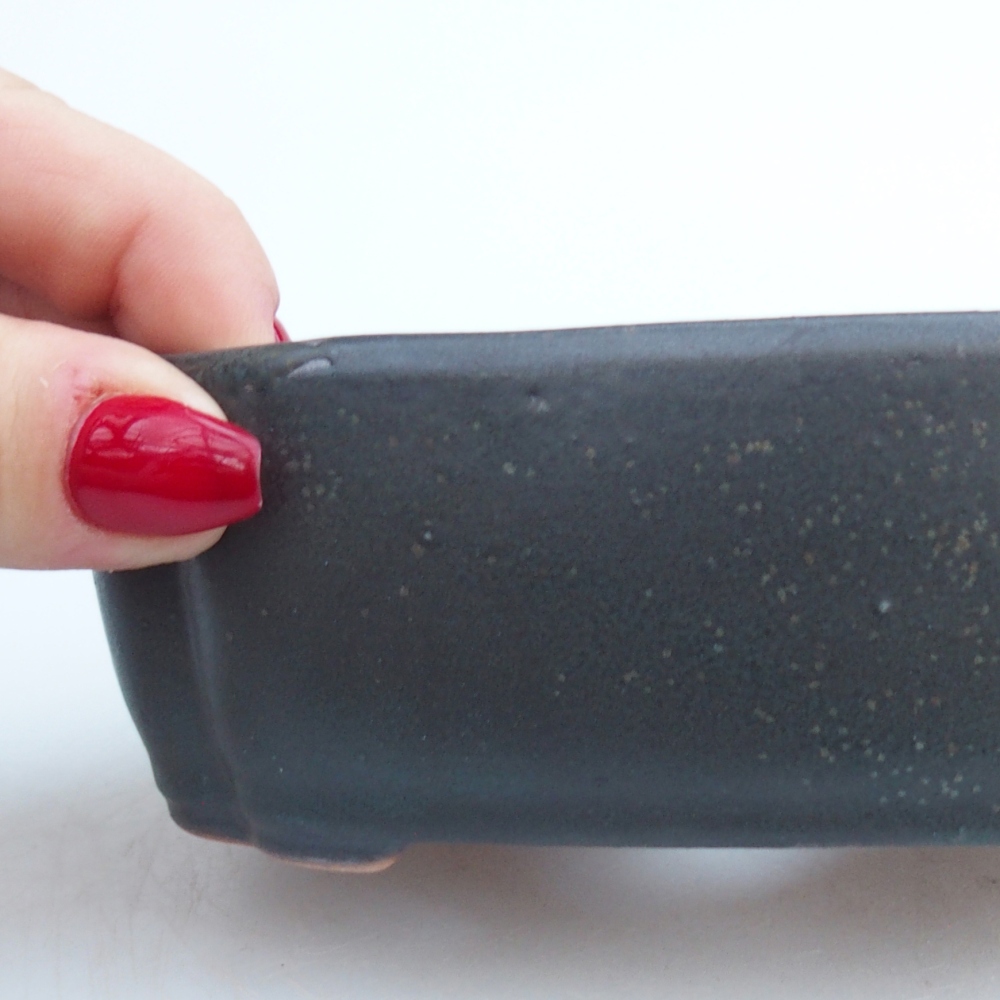 Bol à bonsaï en céramique 12,5 x 9,5 x 4,5 cm, gris