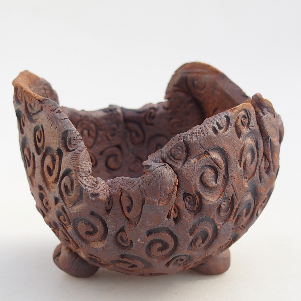 Coquille en céramique 8 x 7,5 x 7 cm , couleur marron