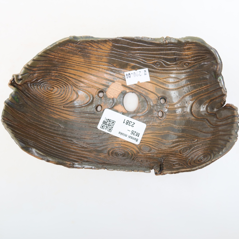 Coquille en céramique  16,5 x 11 x 6 cm, couleur brun-vert