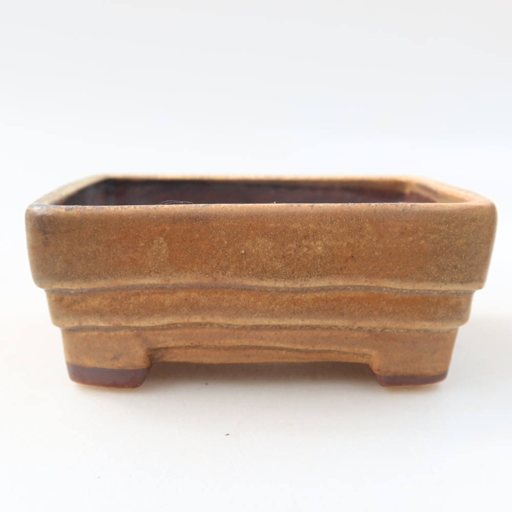Bol à bonsaï en céramique 9,5 x 7,5 x 3,5 cm, brun