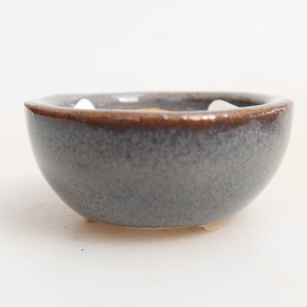 Pot à bonsaï en céramique 4 x 4 x 2 cm, couleur grise