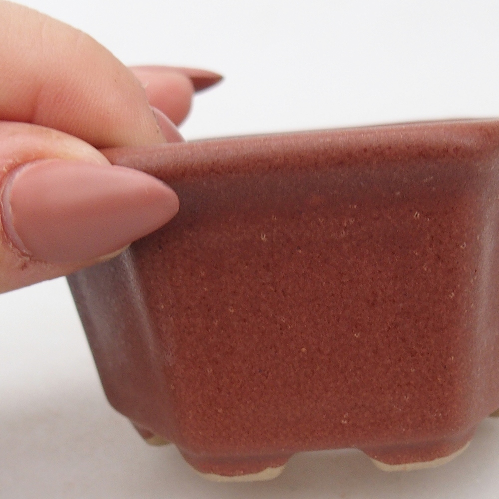 Bol à bonsaï en céramique 7,5 x 7 x 4 cm, brun