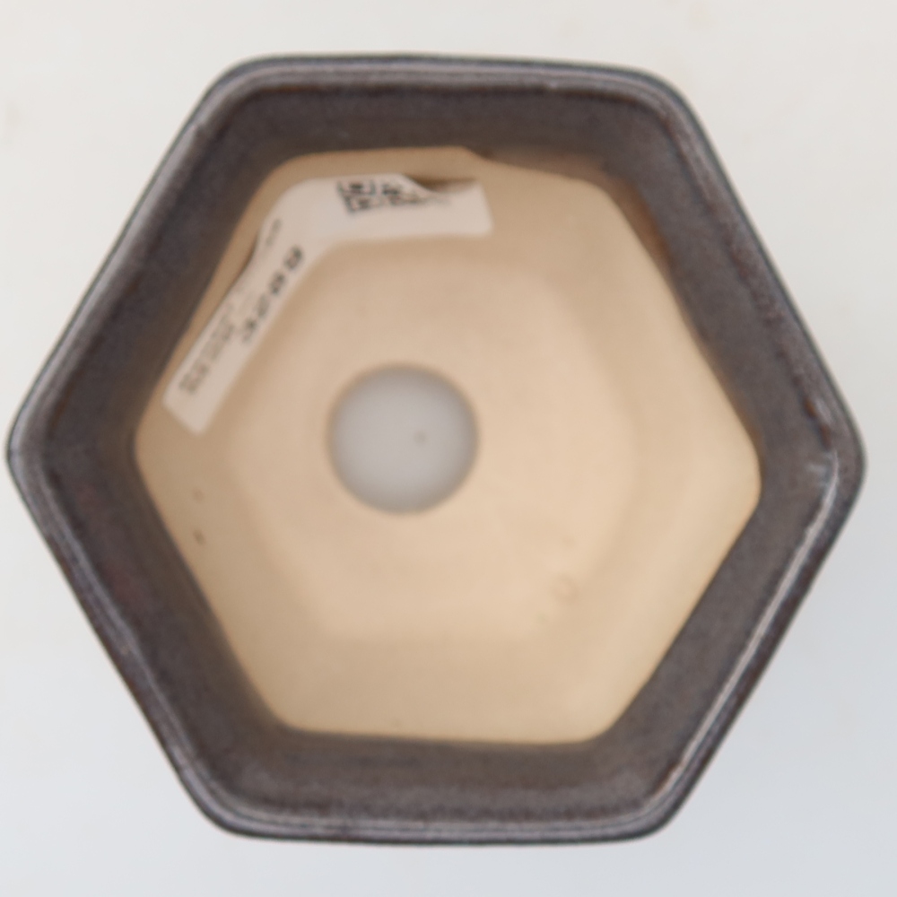 Pot à bonsaï en céramique 7 x 6,5 x 5 cm, couleur grise