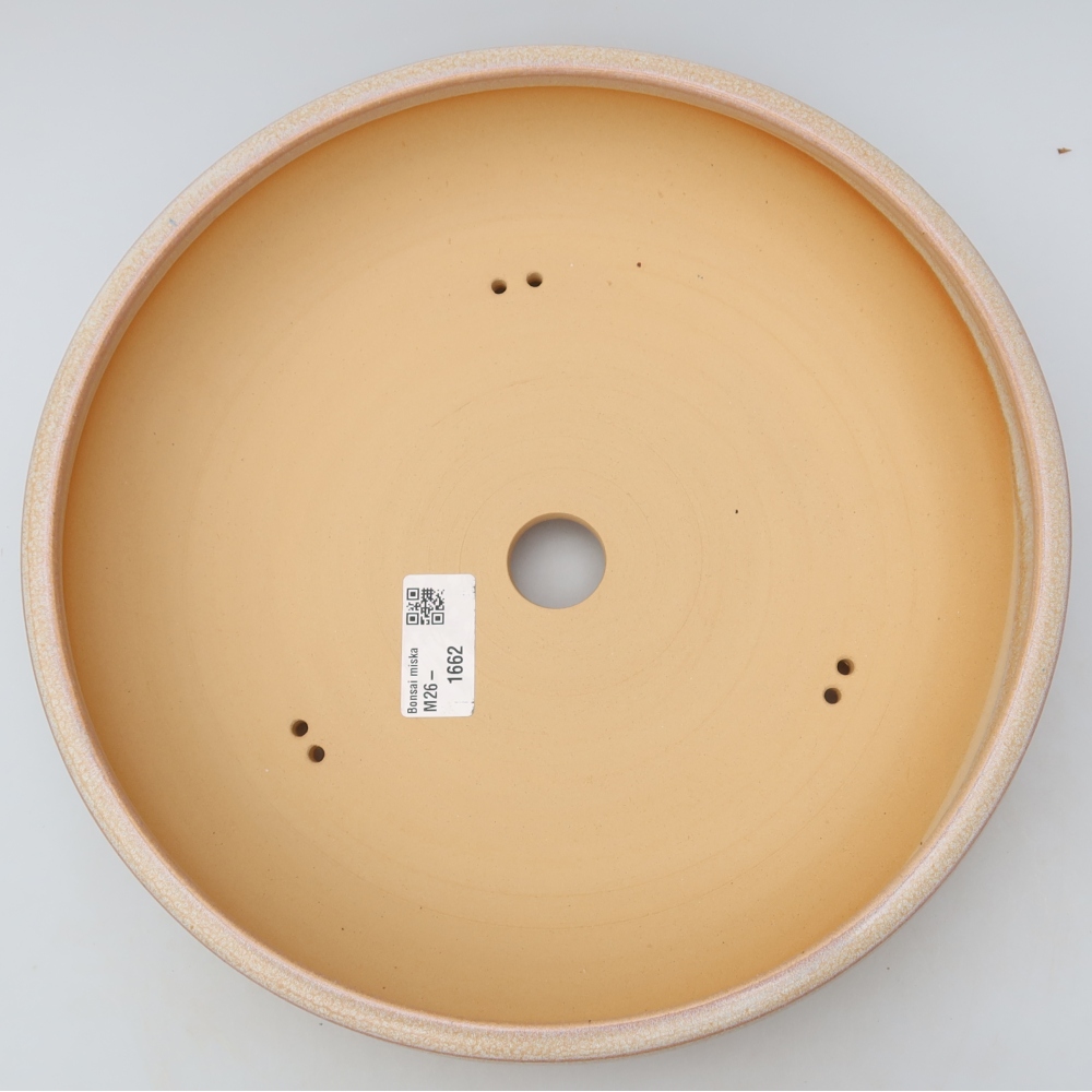 Pot à bonsaï en céramique 26,5 x 26,5 x 5,5 cm, couleur beige